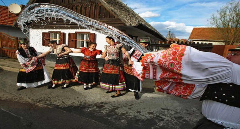 Hungary Easter Monday Sprinkling in Holloko, UNESCO site  